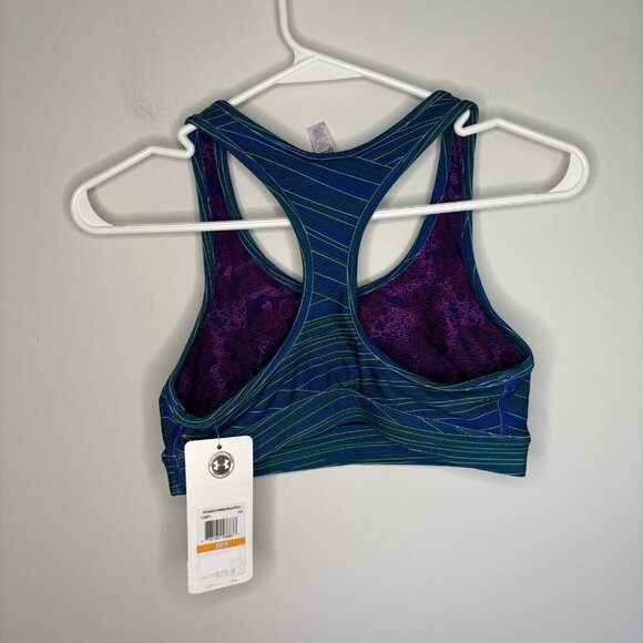UNDER ARMOUR REVERSIBLE NEW Sports Bra Women's S Mid-Impact Support Green Blue - Picture 2 of 6